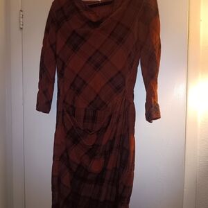 Peruvian Connection Red Plaid Dress